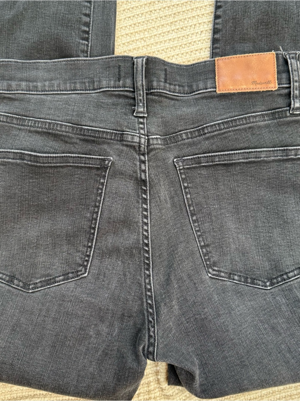 Madewell 9" High-Rise Skinny Jeans Faded Black Raw Hem Denim Stretch Size 28T - Picture 4 of 6